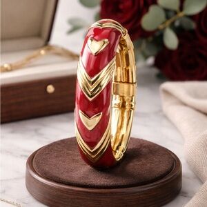 Napier Red and Gold Heart Bracelet